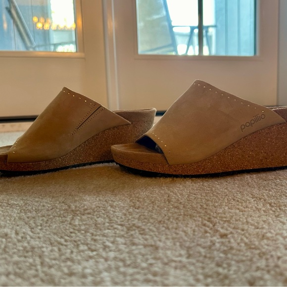 New Nude suede open toe wedge slides size 36 (ladies US size 6) - Picture 5 of 12